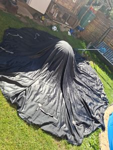 Sekey Poolabdeckung Rund Hochdichtes Abdeckplane für Stahlrahmenbecken, 366 cm, Schwarz Kunden-Foto 1