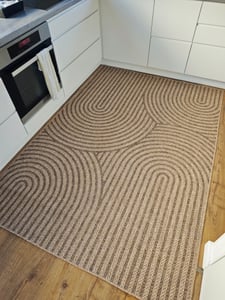 SIMPEX Indoor Outdoor Teppich Wetterfest Sisal, Boho Modern Design, Küche, Terrasse, Garten und Balkon, Größe: 280 x 370 cm, Farbe: Beige-1 Fotografie od zákazníka č. 1
