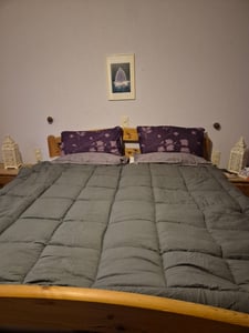 Slaapspeciaal Bettdecke ohne Bezug 200x200 - Ganzjahresdecke [Wärmeklasse 2] Steppdecke mit Gelfasern für Daunengefühl - Grau Grün Kunden-Foto 1