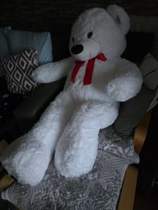 MONZANA® Teddybär L - XXXL 50-175cm Weiches Fell Schleife Tatzendruck Geschenk Plüschtier Kuscheltier Stofftier Riesen Teddy Bär Kunden-Foto 1