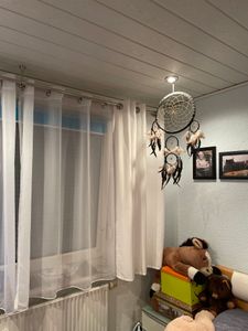 Gardinenstange Set Edelstahl Look Metall Ø 19mm zur Deckenbefestigung 2-lauf Kappe, Länge wählbar D28 E61 E61 Kunden-Foto 2