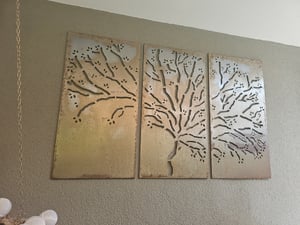 vidaXL 3 pezzi di decorazione murale da giardino 105x55 cm Albero design in acciaio corten Foto del cliente 1