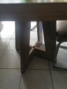 Tribesigns Farmhouse Esstisch, 120 cm Runder Esstisch für 4, Runder Esstisch für Zuhause Esszimmer Wohnzimmer (Holz) Kunden-Foto 3
