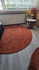 Tappeto Rotondo Soggiorno a pelo corto Moderno Soffice Lavabile Unicolore Antiscivolo Dimensioni 200 cm Rotondo Foto del cliente 1