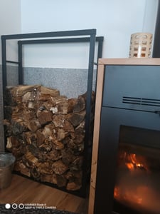 ML-Design Kaminholzregal aus Metall, 80x150 cm, Schwarz, Innen/Außen, Brennholzregal Holzaufbewahrung aus beschichtetem Stahl Kunden-Foto 5
