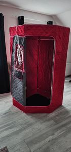 Mobile Dampfsauna Sauna-Box mit 3L Dampfer für Schwitzen, Abnehmen, Entgiften 1500W Schwarz Kunden-Foto 1