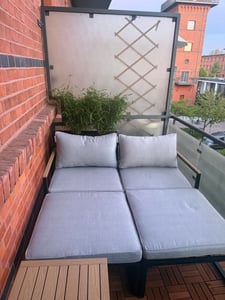 greemotion Balkonmöbel-Set Retiro Balkonlounge Aluminium mit Holz-Optik inkl. Auflagen & Polster Kunden-Foto 1