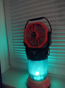 Ventilateur portable ZELURXX avec batterie 15 000 mAh, 4 vitesses, réservoir d'eau de 2 000 ml, oscillation à 90°, ventilateur de camping, orange Photo du client 2