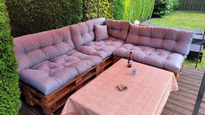 Pillows24 - Palettenkissen wasser- und UV-beständig - 8ER SET | Polster für Europaletten 120x80 - Palettenmöbel - Outdoor/Indoor, Grau Kunden-Foto 1