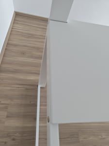 Flieks Etagenbett 140x200cm mit Schreibtisch und Regal, Kinderbett Doppelbett mit Led und Ladefunktion, Hochbett Holzbett mit Rausfallschutz, Weiß Kunden-Foto 3