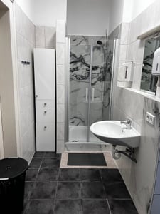 Doppeltür 75x185cm Pendeltür Nischentür dusche 5mm ESG Sicherheitsglas Mattgrau Schwingtür Duschabtrennung Kunden-Foto 4