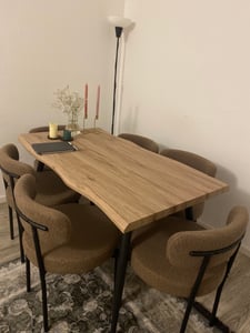 Esstisch mit Baumkante Weiß Alrik Kunden-Foto 1