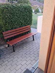 Linder Exclusiv Gartenbank 3-Sitzer Parkbank bis 240 Kg Gartenmöbel Holzbank MC4353-150 150x57x70cm Kunden-Foto 2
