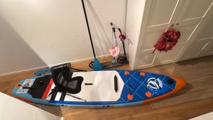 DURAERO® Stand Up Paddle Board Premium Surfboard inkl. Kajak Sitz, Dopple Paddel und komplette Zubehöre, Bis 150kg, 330x76x15cm, Blau Kunden-Foto 2