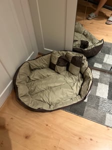 Hundebett Hundekissen Hundekorb 150x120x25 cm Haustierbett Hundesofa Gelb/Grau Kunden-Foto 1
