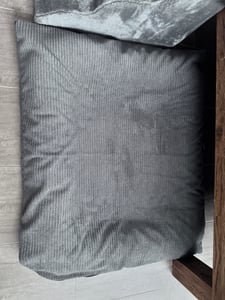 4L Textil MOLLY Hundekissen flauschig Cord Hundebett Grosse Hunde mit Bezug und Reißverschluss kuscheliges Hundekissen waschbar (Ersatzbezug, 120x100 cm, Beige (Stripes) Kunden-Foto 1