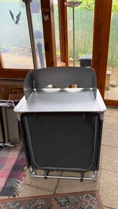 tectake® Campingküche Premium mit Aluminiumgestell und 2 Fächern faltbar 76 x 53,5 x 107 cm Kunden-Foto 4