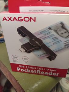 Axagon CRE-SMPC USB-C Smart / ID card PocketReader Kartenleser, USB Typ-C, Schwarz, 9 g Kunden-Foto 1