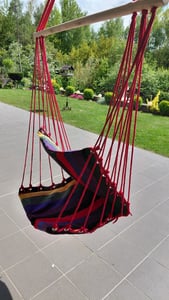 Sedia sospesa Zolta, altalena sospesa, sedia sospesa con braccioli per giardino, balcone, soggiorno - amaca fino a 120 kg verde 50x100 cm Foto del cliente 2