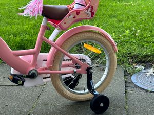 SJOEF Dolly Kinderfahrrad 16 Zoll | Ab 4 - 6 Jahre | Kinder Fahrrad für Mädchen / Jugend | Kleidergröße von 103 bis 118 cm | inklusive Stützräder - Rosa Kunden-Foto 6