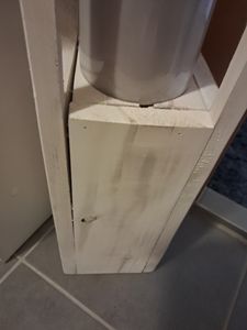 Windlichtsäule Shabby-Charme groß 70cm Holz & Glas Kunden-Foto 1