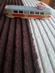 Tschechische Retro-Straßenbahn aus Metall, 16 cm Kunden-Foto 1