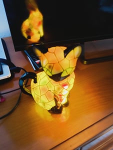 Katzen Lampe, Katzenlampe Mosaik, Nachttischlampe, USB Nachtlicht Katze mehrfarbig, vintage buntglas lampe, Bedside lamp, Schlafzimmer Deko Geschenk Kunden-Foto 16