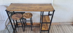 Ensemble Table et 2 Tabourets de Bar Hauts Bealife TB31 - Table Haute avec Tabourets Ronds - 120 x 40 x 91.5 cm (LxPxH) Photo du client 2