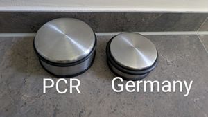 4x Türstopper Edelstahl massiv - Schwerer Türstopper Boden 1,2 Kg/Stk., Door Stopper im modernen Design versehen mit Gummiring zum Schutz der Türen Kunden-Foto 2