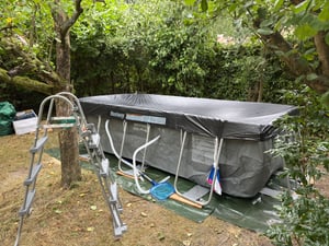 Bestway® Steel Pro MAX™ Frame Pool Set mit Filterpumpe 427 x 250 x 100 cm , grau, oval Kunden-Foto 1