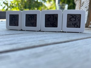 5 Stück Thermometer für Innenräume, Raumthermometer Digital Innen, LCD Intelligentes Hygrometer Kunden-Foto 7