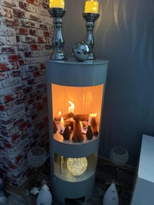 ethanol kamin S-Line 3D 120 cm, schwarz mit Glas. Bioethanolkamin zum Einbau in die Wand, biokamin. Kunden-Foto 1