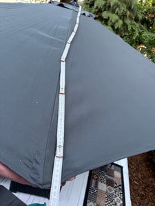 LZQ ALU Sonnenschirm Gartenschirm Ø300cm Terrassenschirm Marktschirm Ampelschirm mit Ständer und Kurbel für Garten, Dunkelgrau Kunden-Foto 6