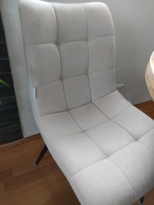 ML-Design set di 2 sedie da sala da pranzo rosse, sedie da soggiorno con rivestimento in tessuto e gambe in metallo, sedie da cucina con schienale Foto del cliente 1