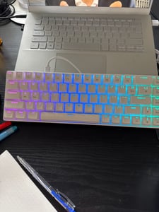 80% Mechanische Tastatur QWERTZ DE Layout, 88 Tasten, Rote Schalter, Kabelgebunden USB, Einfarbige LED, N-Key Rollover, Gaming-Tastatur, Schwarz Grau Kunden-Foto 1