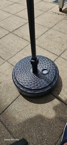 Prosperplast Quadratischer Sonnenschirmständer Aus Polyrattan 39x39x13 Cm Weiß  Weiß One Size Kunden-Foto 2