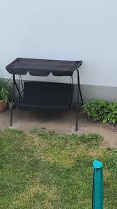 M MCombo 3-Sitzer Hollywoodschaukel mit Liegefunktion, 3 Extradickem Sitzkissen & Silent-Haken, Ruhige Gartenschaukel bis 300kg Belastbar, 4025 Kunden-Foto 1
