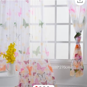 Gardine Vorhang Schmetterling Kinderzimmer Wohnzimmer Fenster Vorhang Deko Kunden-Foto 2