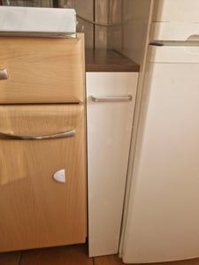 Nischenwagen & Nischenregal 13cm extrem schmal, 4 Etagen mit Metall-Universalrollen+Griff, einfach montierbar, Holz Küchenwagen, Servierwagen (Weiß) Kunden-Foto 2