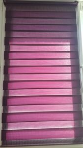 Sonello Doppelrollo Klemmfix ohne Bohren Duo Rollo Klemmrollo Sonnenschutzrollo Fensterrollo für Fenster & Türen Zebrarollo Seitenzugrollo 65cm x 130cm Lila Kunden-Foto 1