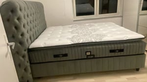 Boxspringbett 140 x 200 Comfort Betten mit Matratze inkl. Topper Stauraumbett 140x200  Boxbett 140x200 Doppelbett 140x200 Grau Kunden-Foto 1