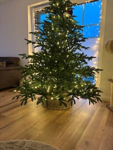 Gonna per albero di Natale in salice - 60 cm - naturale (luce) Foto del cliente 1