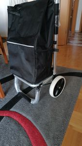 SEVICO Einkaufswagen Trolley Einkaufs Trolley Trolli Korb Einkaufsroller Klappbar Tasche Einkaufstasche Roller Schwarz F343 Kunden-Foto 1