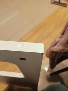 Mobile da bagno bianco con cassetti, da appoggio, per bagno in stile loft, con ripiani e ante Foto del cliente 2