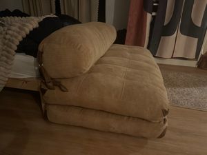 Hanah Home, Fold Kadife 2 - Camel, Schlafsofas, 2-Sitzer-Schlafsofa, Kamel, Samt, 120 x 79 x 75 x  cm Kunden-Foto 1