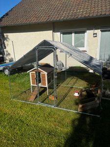 Hühnerstall 3x3x2m Hühnerhaus Kleintierstall Freilaufgehege Kleintiergehege Voliere Freigehege Hühnerkäfig Geflügelstall Verzinkter Kunden-Foto 14