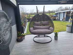 HOME DELUXE - Hängesessel TWIN Braun - 145 x 74 x 126 cm Kunden-Foto 1