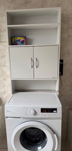 CASARIA® Koupelnová skříňka, šířka 30 cm, vysoká skříňka, bílá, 6 přihrádek, nastavitelná, 2 dvířka s magnetickým uzávěrem, stojací koupelnová police, úzký koupelnový nábytek, dřevo Fotografie od zákazníka č. 1