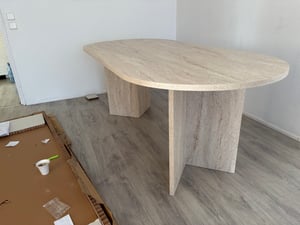 Skye Decor, Sabella - Travertine, Esstisch, Travertin, 100 % Melaminplatte, 200 x 90 x 75 cm Kunden-Foto 1