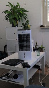 Climatiseur mobile JUNG LIFEAIR sans tuyau d'évacuation, climatiseur mobile 3-en-1, purificateur d'air, humidificateur, refroidissement par eau, jusqu'à 20 m², minuterie de 15,5 heures Photo du client 9